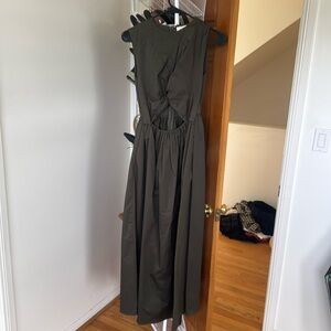 Olive green Dissh dress with cutout